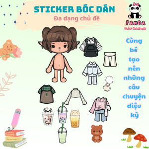(56B)Bộ Avatar Sticker đồ chơi bóc dán học liệu bóc dán giáo dục montessori cho bé