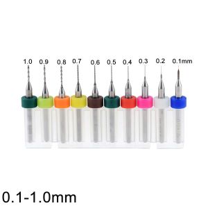 10pcs/Set Carbide PCB Mini Drill Bit 0.1mm-1mm 0.3mm-1.2mm For Print Circuit Board CNC Drill Bit