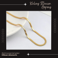 Kalung Pria Titanium Gepeng Silver Anti Karat Keren. 