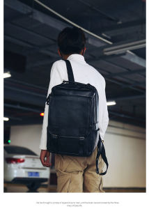 Laptop Backpack PU Leather Laptop Bag Waterproof Business Bagpack Fit 15.6inch Laptop Large Capacity Travel Bag for Men School Bag