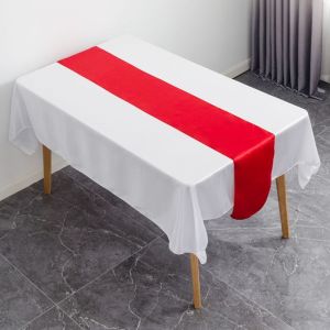 KISSCAT Smooth Satin Table Runner Solid Color Party Supply Table Cover Modern 275CM Tablecloth Banquet