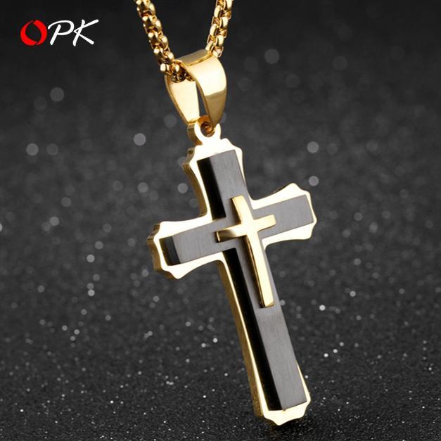 OPK Men necklaces/pendants titanium cross necklace Cross Pendant