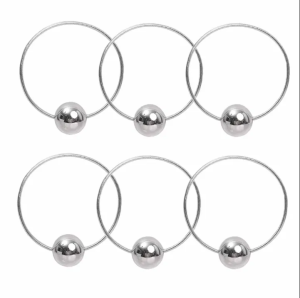 INS Simple Silver Color Metal Round Ball Rubber Bands Women Girls Exquisite Sweet Cool Elastic Hair Ties Fashion Bead Ponytail Holder Hair Accessories