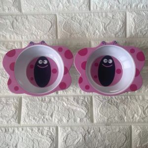 Bộ bát ăn dặm cho bé bằng gốm sứ nhiều màu dễ thương kèm khay và tặng thìa - NIEVE