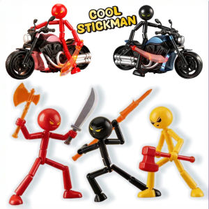 12CM Stickman Action Figure Matchstick Man Stickbot Multi-Joint Moveable Model Toy