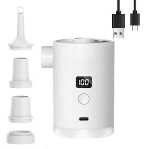 ปั๊มอากาศกลางแจ้งความจุ3600มิลลิแอมป์พร้อมอะแดปเตอร์โครงสร้างพลาสติกเหมาะสำหรับตั้งแคมป์ที่นอนเป่าลมลอยน้ำ