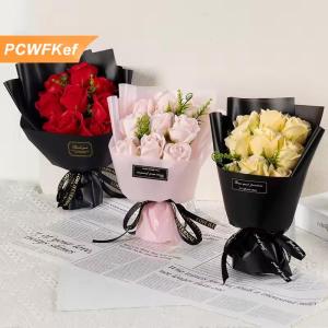 【PCWFKef】 9 Thủ Trưởng Xà Phòng Hoa Hồng Bó Hoa Nhân Tạo Hoa Cho Giáng Sinh Đám Cưới Sinh Nhật Đảng Ngày Valentine Tự Làm Quà Tặng Trang Trí Nội Thất