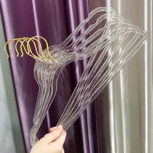 SÉT 10 MÓC QUẦN ÁO TRONG SUỐT ÁNH VÀNG HỒNG PHONG CÁCH HÀN QUỐC CỰC SANG móc quần áo kim tuyến