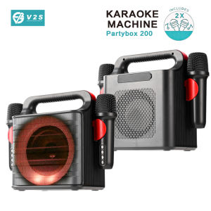V2S Partybox 200 Bluetooth Wireless Rechargeable Mini Speaker With Wireless Microphone KTV Speaker karaoke