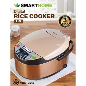 หม้อหุงข้าวไฟฟ้า หุง ต้ม นึ่ง ตุ๋น หม้อหุงข้าวอเนกประสงค์ ขนาด 1.8 ลิตร ครบจบในหม้อเดียว ขนาดครอบครัว ทาน 5-6 คน Smarthome Rice Cooker กระทะหุงข้าว