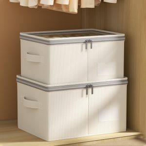 Cabinet Organizer Stackable Wardrobe Clothes Storage Box with Transparent Cover #COD