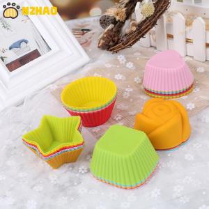 【N2HAO】 6PCS Silicone Cake Cupcake Cup Cake Tool Bakeware Baking Silicone Mold Cupcake