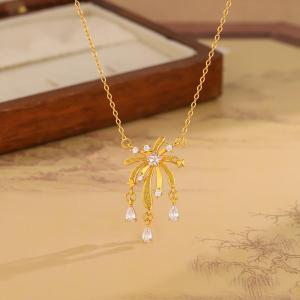 Light luxury necklace women collarbone chain romantic enamel necklace Romantic Spark Good Luck Necklace