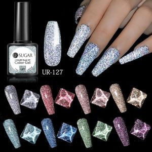 UR SUGAR Reflective Glitter Gel Nail UV Polish 7.5ml Sparkling Auroras iridescent Nail Art Gel Nail Art Varnish Semi Permanent Top Base Gel Coat