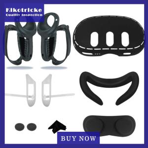 10 in 1 Silicone Cover Case Set VR Shell Cover Controller Grip Cover Lens Cover Rocker Cap for Meta Quest 3 VR Headset