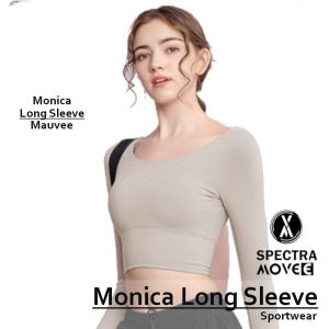 Baju senam MONICA Long Sleeve baju olahraga wanita kaos sport kaos crop atasan olahraga kaos zumba baju gym wanita bandung