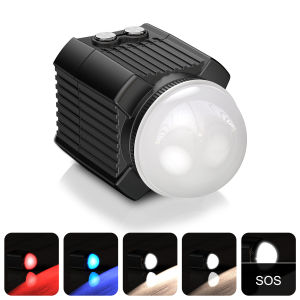 Diving Video Light Waterproof 195ft/60M SOS Light Mini Camera Lights with Ball Head Cold Shoe Adapter Underwater Photography Lighting for Gopro Housing Bracket (SL-19 Black and Red for choose)