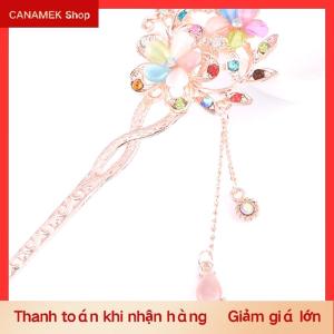 CS Ghim Cài tóc đá mắt mèo Kẹp Tóc Đính kim cương giả hình hoa đôi