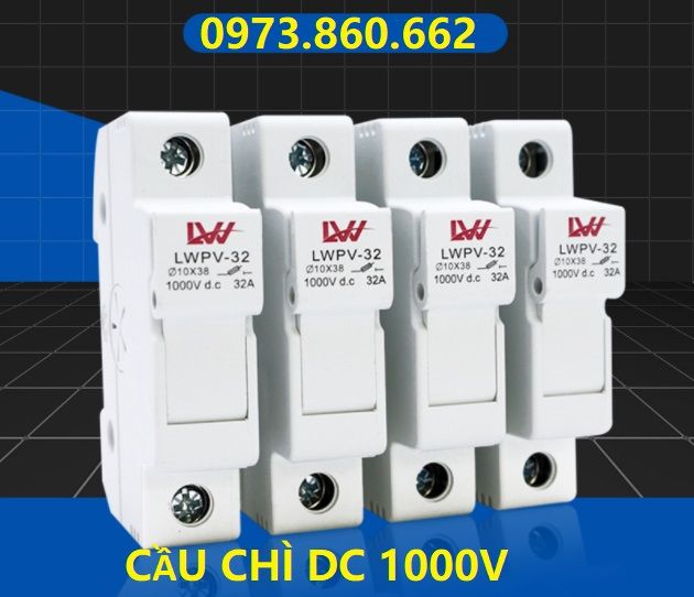 Combo 10 bộ Cầu chì DC 1000V 15A, 32A - Cầu chì một chiều dùng cho năng ...
