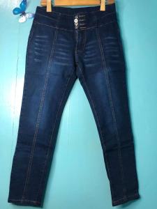 #991 HIGHWAIST STRECHABLE W/ 4BOTTONS & THREAD DSGN. AUGUST DENIM MAONG PANTS