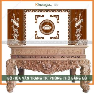 Bộ Hoa Văn Gỗ Trang Trí Ban Thờ Phòng Thờ Gỗ MDF Thái Lan Chống Ẩm Màu Đỏ Cánh Gián Nâu Óc Chó Cao Cấp