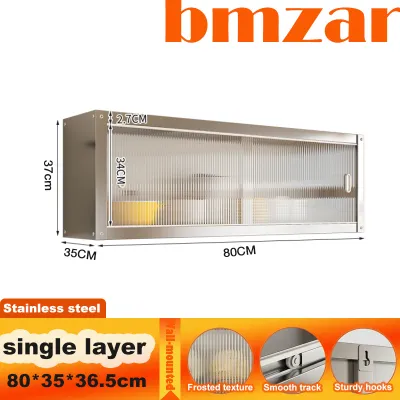 304 Kitchen Cabinet Wall Mounted Pantry/Dish Cabinet Spice Rack Glass Hanging Cabinet Wall For The Kitchen Organizer