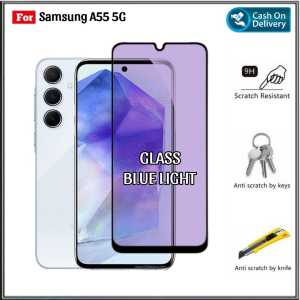 Tempered Glass For SAMSUNG A55 5G A14 5G 2023 / A14 4G LTE / M14 5G NEW Anti 10D Blue Light Full Layar