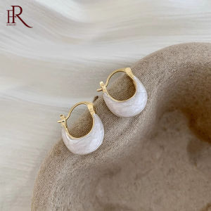 Frascati Simple Design White Enamel Geometric Square Hoop Earrings New Fashion Jewelry For Womens Earrings Jewelry