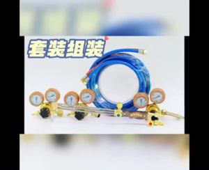 Heavy Duty Oxy Acetylene Gas Cutting Torch Kit Anti-Explosion Copper Torch Head Oxygen & Acetylene Gauge Regulator Set with 5 Meter Hose