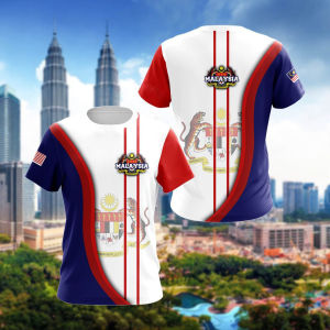 Malaysia Flag & Coat of Arms Graphic Tee Summer Casual Streetwear Mens Fashion Loose T-shirts Boy Oversized Short Sleeve Tops