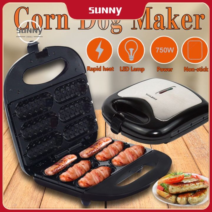 【COD】Original Electric Hotdog Waffle Maker Pan (Black) Easy Clean, Non