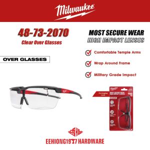 MILWAUKEE 48-72-2070 High Impact Clear Over Glasses Safety Glasses Protective Glasses 48732070