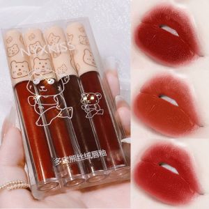 4 Colors Matte Lip Tint Moisturizing Long-Lasting Lip Gloss Dark Lip Tint Set Tattoo Liptint Liquid Lip Glaze Lip Makeup