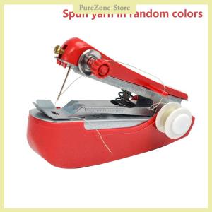 [PureZone] 1 Set Mini Sewing Machine Fast Stitch Labor-saving Fabric Clothes Sewing Tools Handheld Portable Mini Manual Sewing Machine