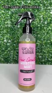 The Mane Attraction’s Nourishing Daily Hair Growth Moisture Mist for ALL Hair Types Lightweight Moisturizer for Thicker Longer Hair. Infused with Aloe Vera Juice Sweet Almond Oil and Honey. 8oz