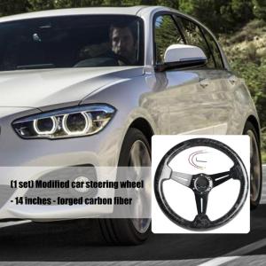 พวงมาลัยยานยนต์พรีเมี่ยมทนความร้อนได้14 "ที่สร้างขึ้นจากการปลอมคาร์บอนไฟเบอร์เพื่อเพิ่มประสบการณ์การขับขี่