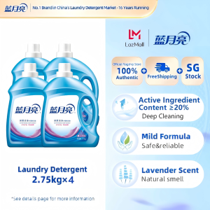 [Family Pack Bundle]BLUEMOON Liquid Laundry Detergent Kit for Washing 2.75kg×4 Fresh Floral Scent Strong Stain Remover