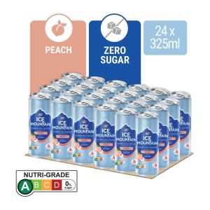 Ice Mountain Peach Sparkling Water 325ML x 24
