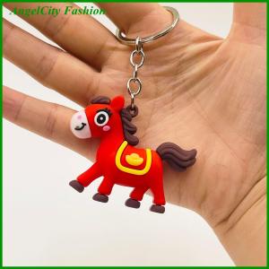 AngelCity Fashion Store Cartoon Horse Year Cute Personality Key Ring Bag Pendant Car Key Accessories Keychain Decoration Christmas New Year Gift
