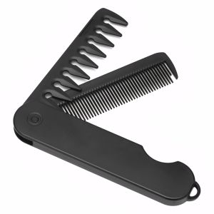题：Multifuncional Plastic Folding Pocket Comb / Travel Portable Women Tight Teeth Straightening Hair Comb / Bearded Comb