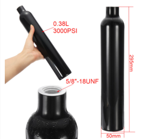 【24 Hour Shipping🚗✔️】4500psi PCP Paintball 0.38L HPA Cylinder Alloy Air Tank Bottle with 5/8-18UNF American thread