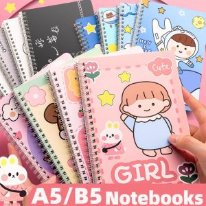 Spiral Notebook College Ruled Spiral A5/B5 Notebooks for Work 4Pcs Thick Paper Plastic Hardcover