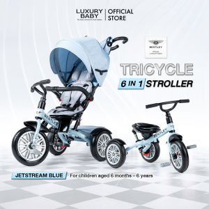 Display Sale! 12499.- | รถเข็นเด็ก&จักรยานสามล้อ | Bentley Tri Cycle 6 in 1 Stroller Trike  [Jetstream Blue] ปรับได้ 6 แบบ For 6 M - 6 Y