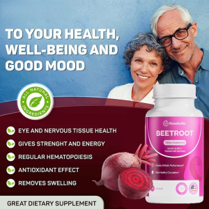 Beet Root Capsules Supports Healthy Blood Pressure and Cardiovascular Beetroot Powder Supplement Boosts Immunity Quick Release Capsules