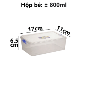 Set 5 Hộp đựng thực phẩm nhựa VIỆT NHẬT - Trong suốt có nắp khóa đựng đồ ăn để tủ lạnh - 6695