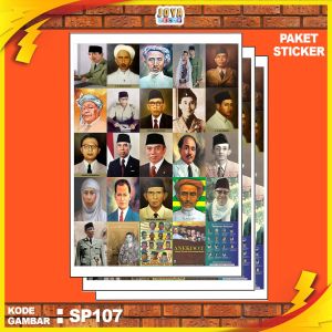 GAMBAR STICKER PAHLAWAN NASIONAL / STIKER PAHLAWAN NASIONAL / PAKET STIKER PAHLAWAN NASIONAL PER 25 PCS / KODESP107