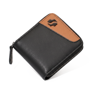Shigetsu TSUKI Leather Folding Wallet with Attached Flip Pocket for Men bifold minimalist card