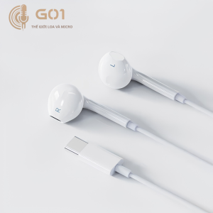 Tai Nghe Có Dây cổng Type-C cho hệ điều hành IOS âm thanh Hi-Fi mic đàm thoại Full Box