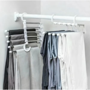 Magic Hanger 5 in 1 Stainlees Hanger Gantungan Jilbab Baju Celana Stainlees Multifungsi
