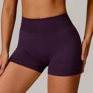 Zechuang seamless high-waisted yoga shorts tummy control and butt-lifting fitness pants for outdoor running and sports 7137 Hot Sale